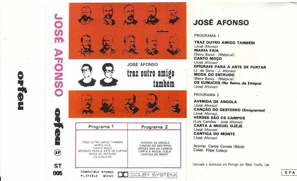 José Afonso	- - - - -		Traz Outro Amigo Também	- - - - -	K7