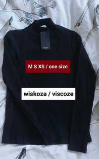 M S XS one size mango czarny golf półgolf prążek minimalizm classy