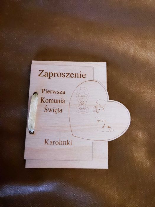 Zaproszenia na Komunię, Chrzest grawer