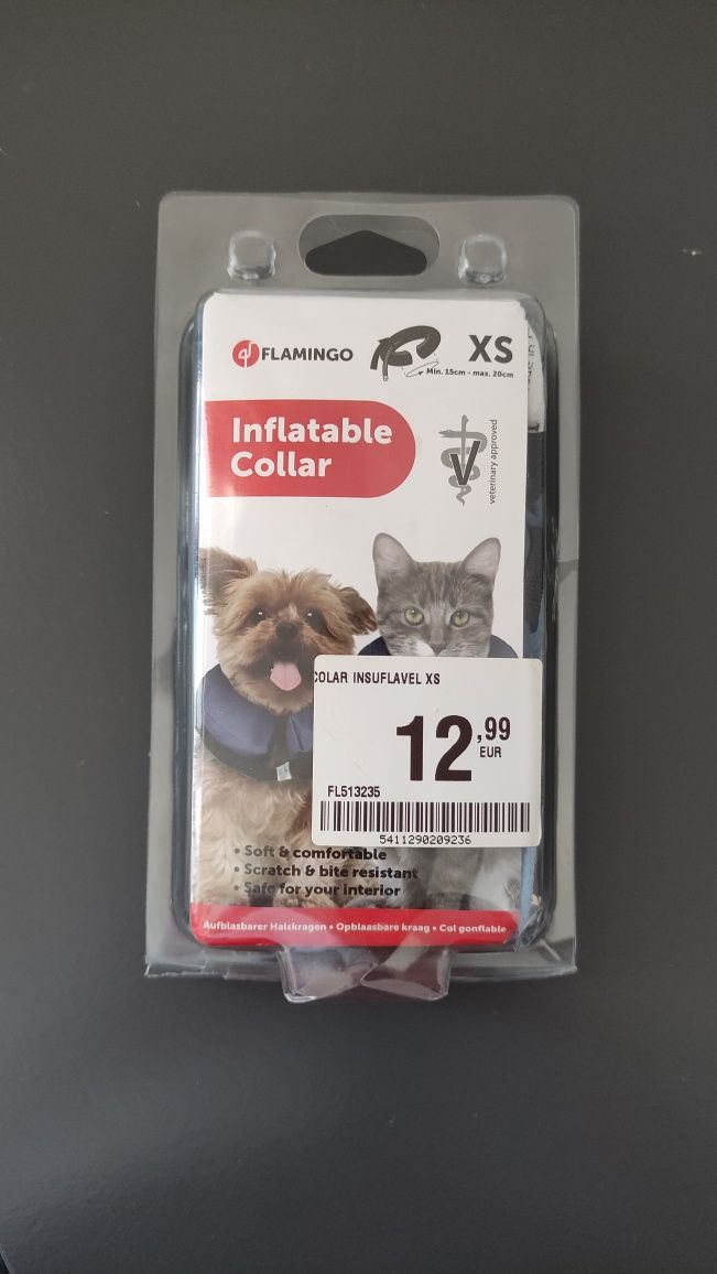 Colar insuflável para cão/gato