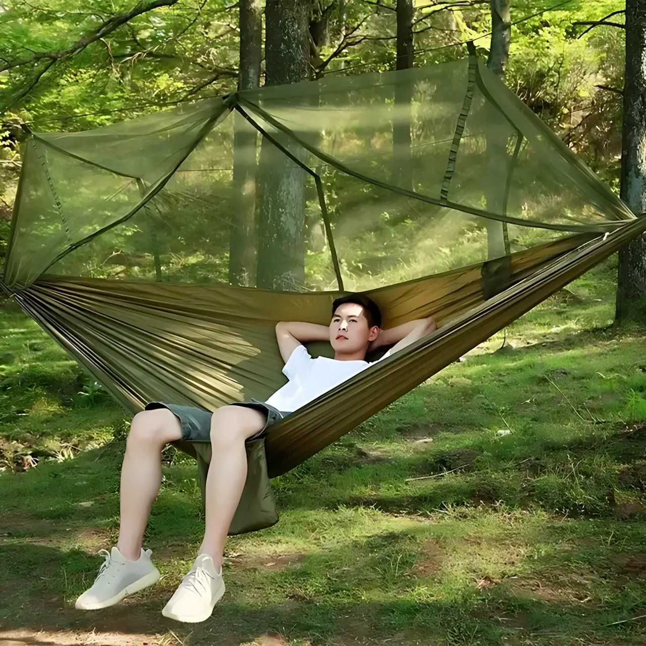 Туристический гамак с москитной сеткой Hammock With Net ARMY