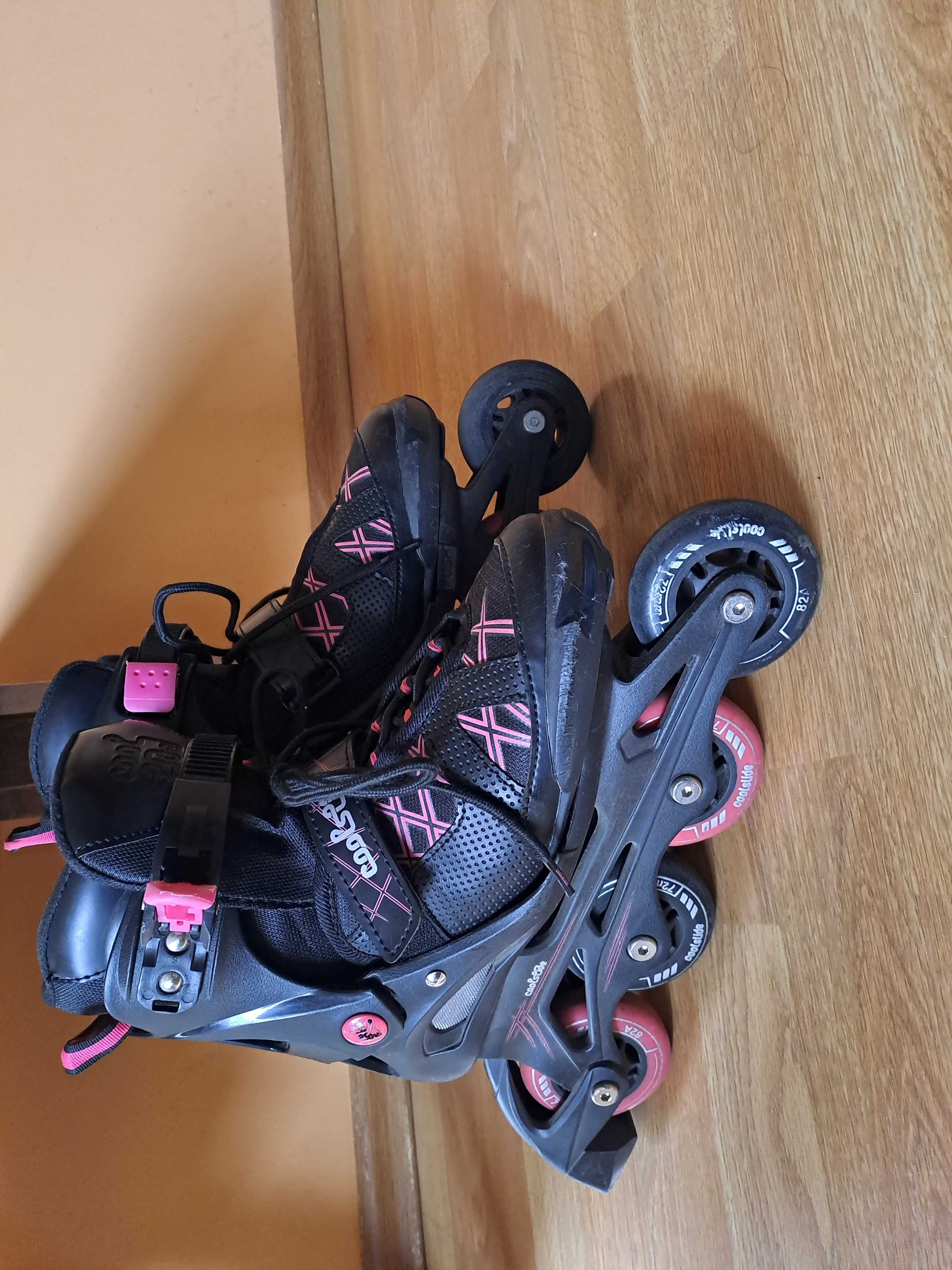 Rolki lady moldana roz. 32-35(36) czarno-różowe