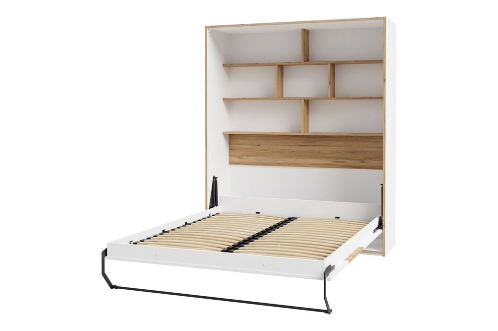 S-ROOM Łóżko składane z regałem, 160x200 cm, łóżko w szafie
