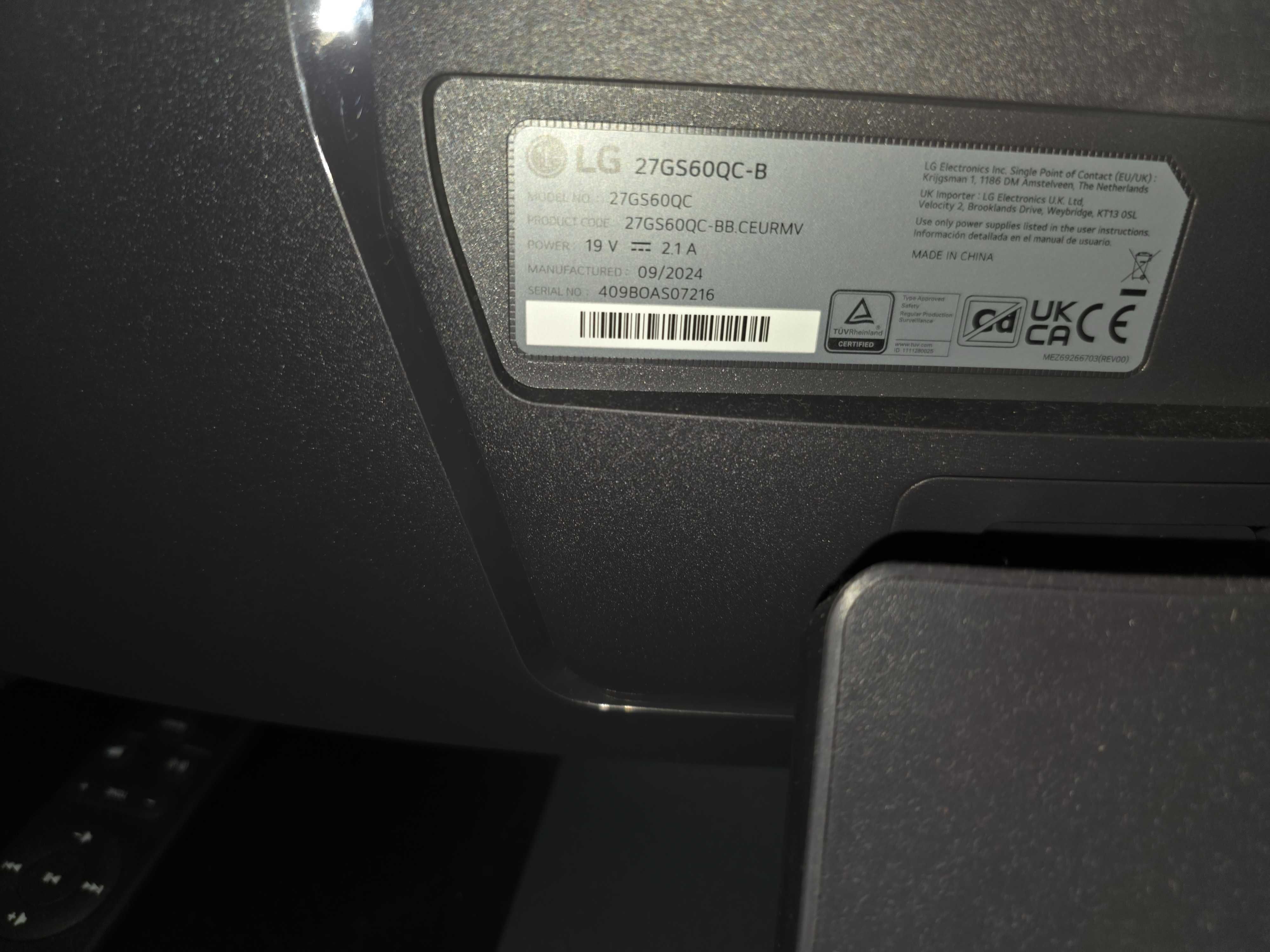 Vendo Monitor LG 27GS60QC-B