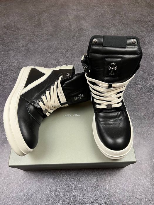 БЕЗ ПРЕДОПЛАТИ‼️Кросівки Rick Owens x Chrome Hearts Geobasket Low Blac