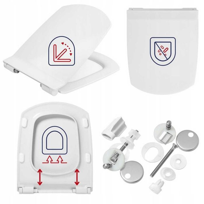 Deska sedesowa wc do Cersanit Carina WC wolnoopadająca, wypinana SLIM