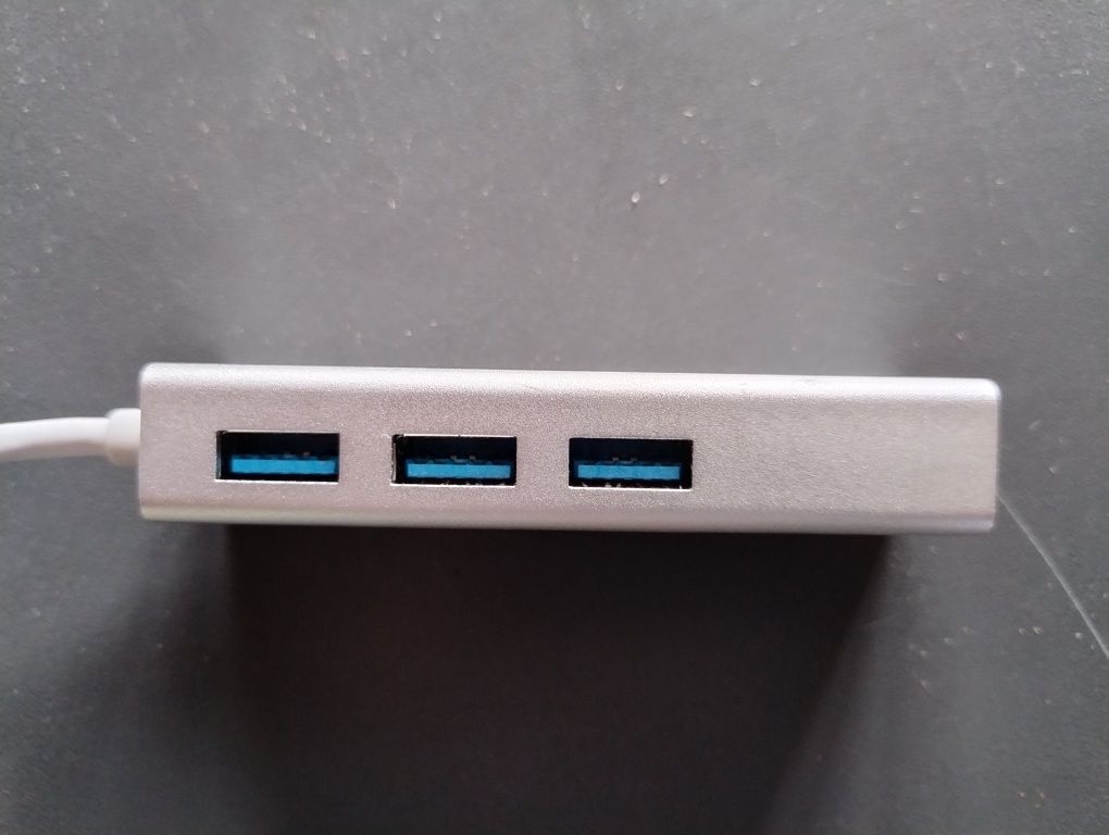 Hub extender portów 3 x USB-C + RJ-45 Gigabit