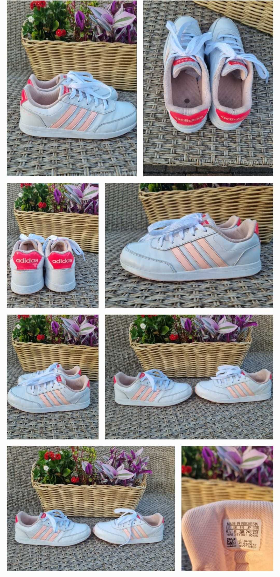 ADIDAS R 38 sneakersy Vs Switch 2.0 białe kolekcja NEO różowa podeszwa