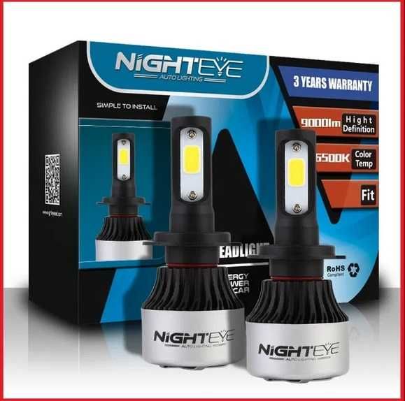 Żarówki LED Samochodowe Nowe H8/H9/H11 Komplet Mocne Białe 2szt.