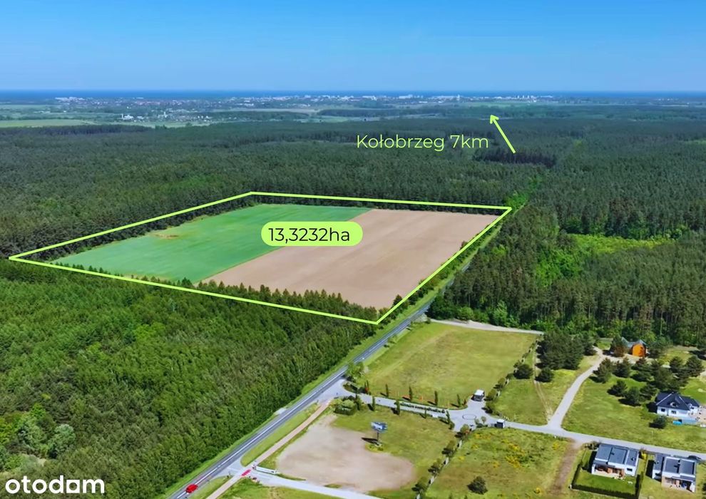 Działka inwestycyjna w otulinie lasu-13ha pod osiedle domów |Kołobrzeg