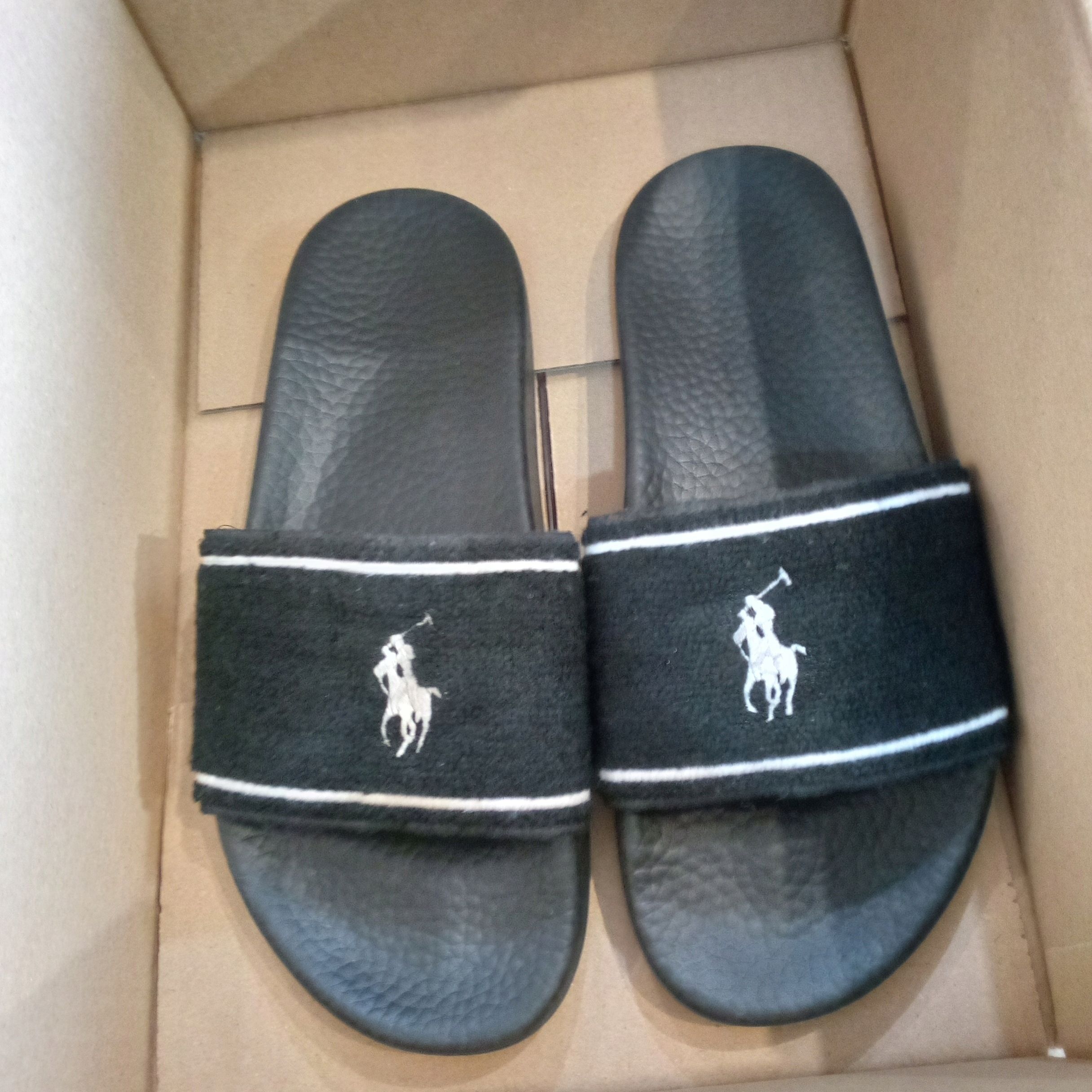 Polo Ralph Lauren 41 Kapcie Klapki Czarne Terry J24695