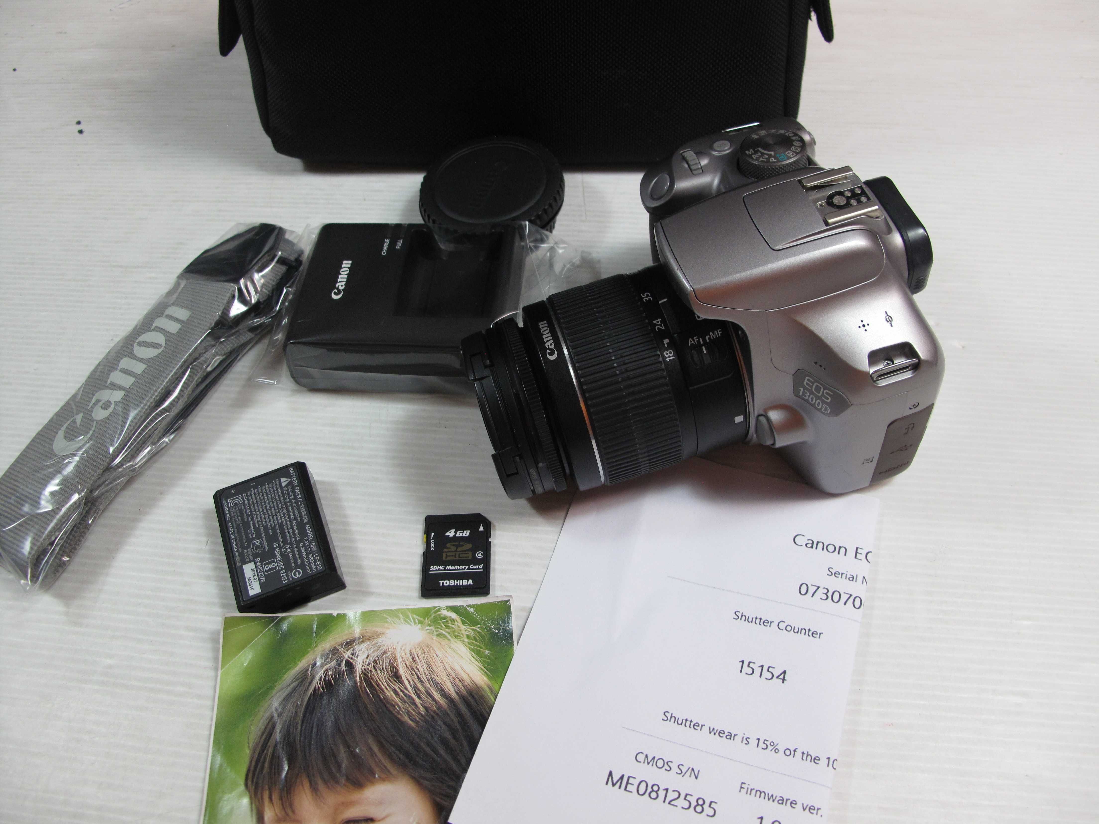 canon 1300D+18-55 só 15 mil disparos como NOVA