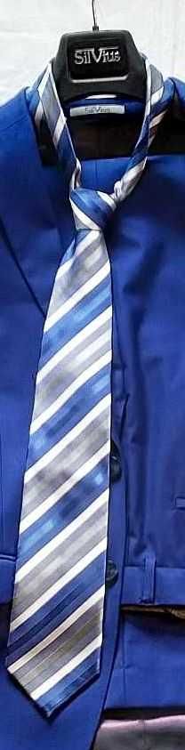 Костюм мужской Calvados blue, 40% шерсти, 48р. + галстук