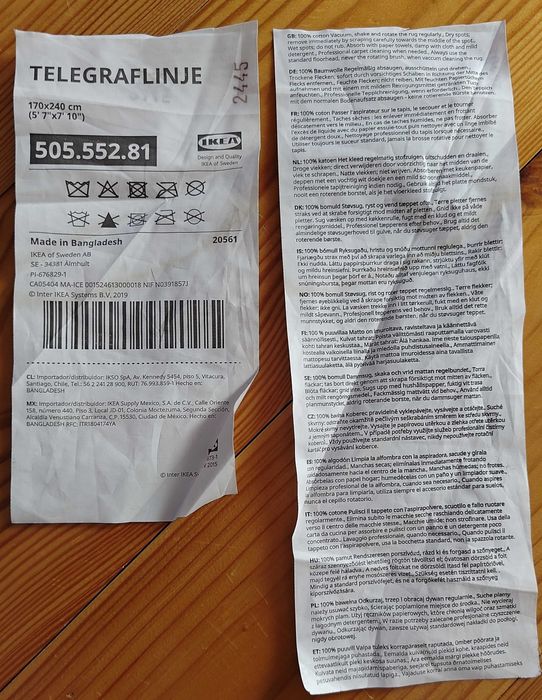 Dywan bawełniany 170x240 cm tkany na płasko, żółtobeżowy IKEA