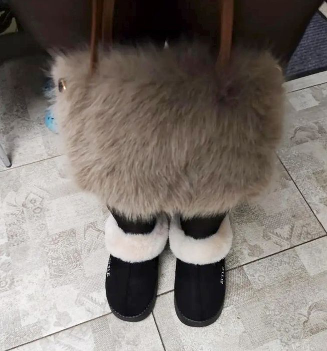 Nowa futrzana torebka listonoszka ciemny beż futerko kawa