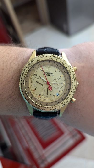 Часы Firenze Detomaso hronograph 10 atm, годинник хронограф Італія