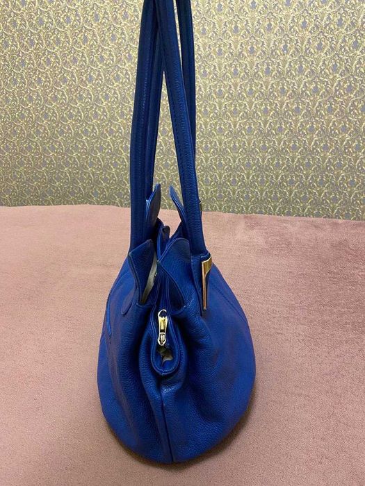 Продам синю шкіряну сумку