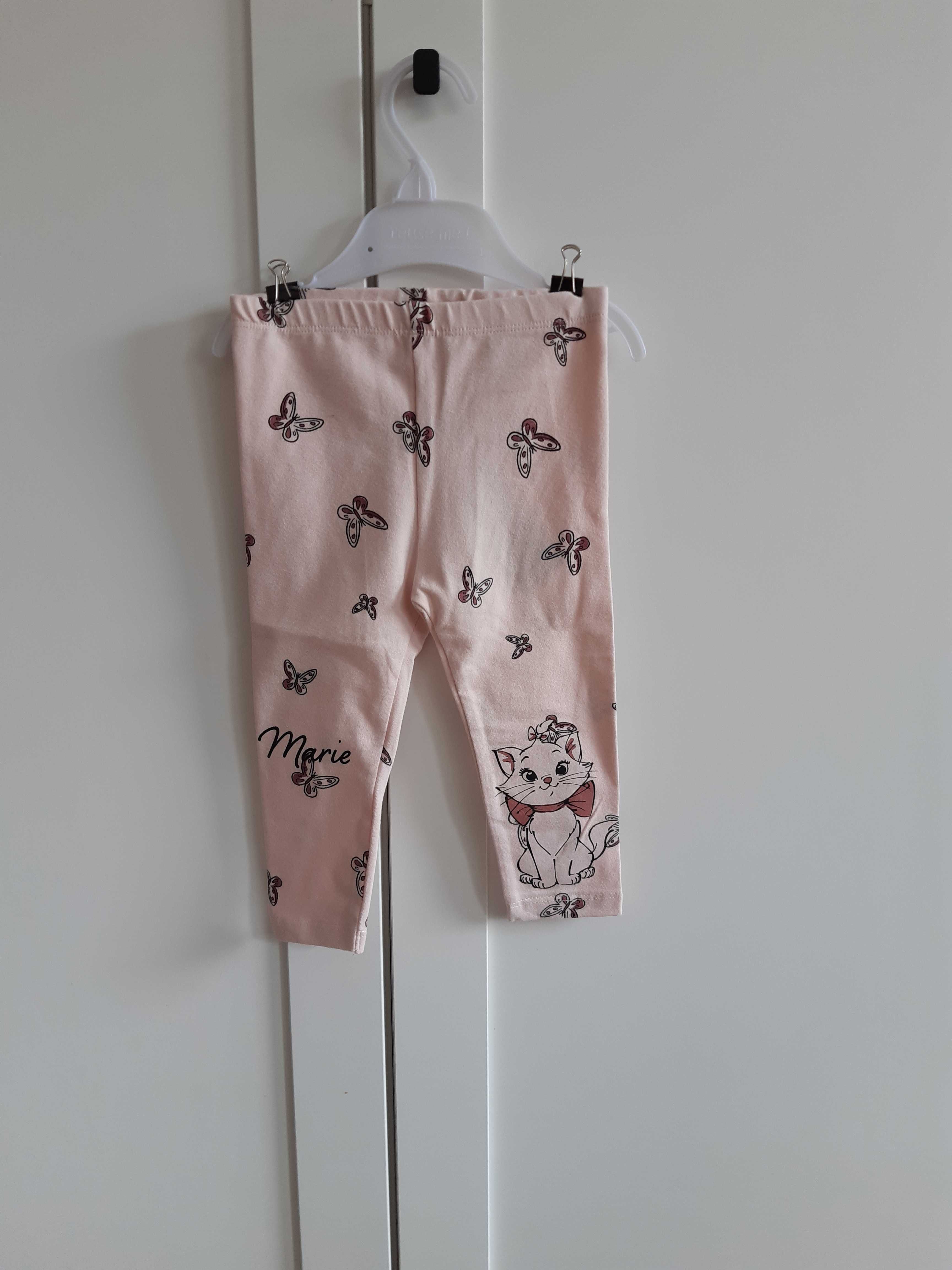 Nowe legginsy r. 80, Disney Marie, spodenki z metką