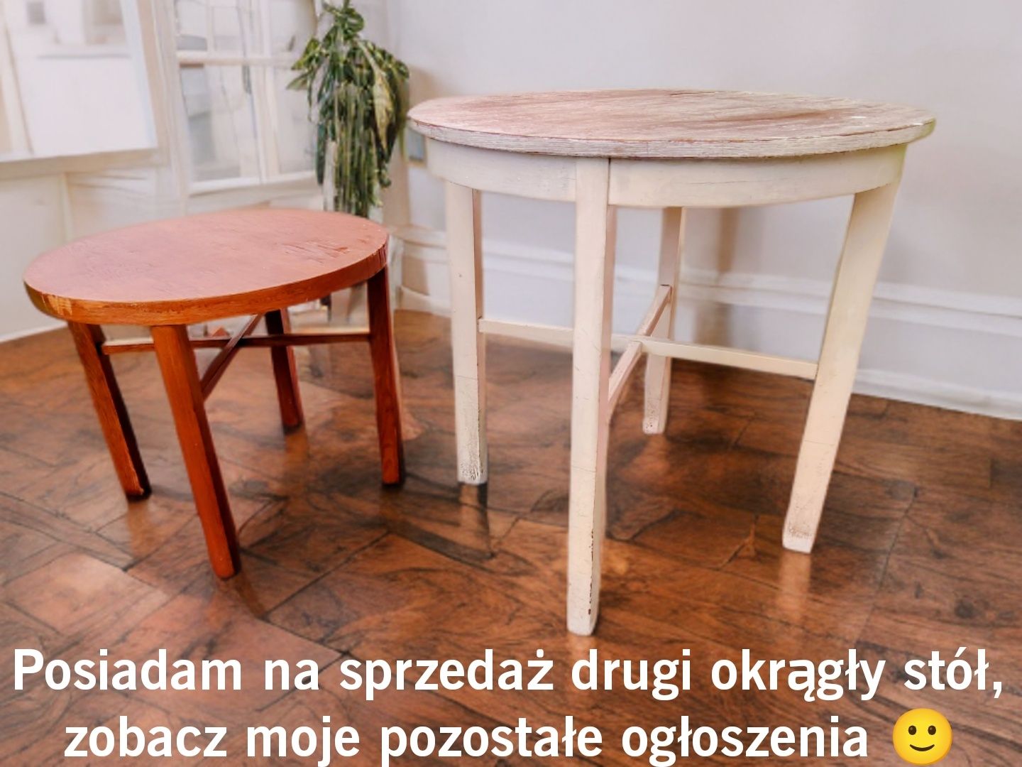 Duży drewniany STÓŁ OKRĄGŁY do kuchni jadalni salonu ‼️