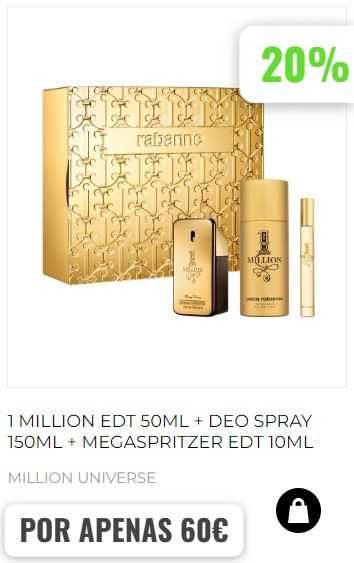 1 MILLION EDT 50ML + DEO SPRAY 150ML + MEGASPRITZER EDT 10ML