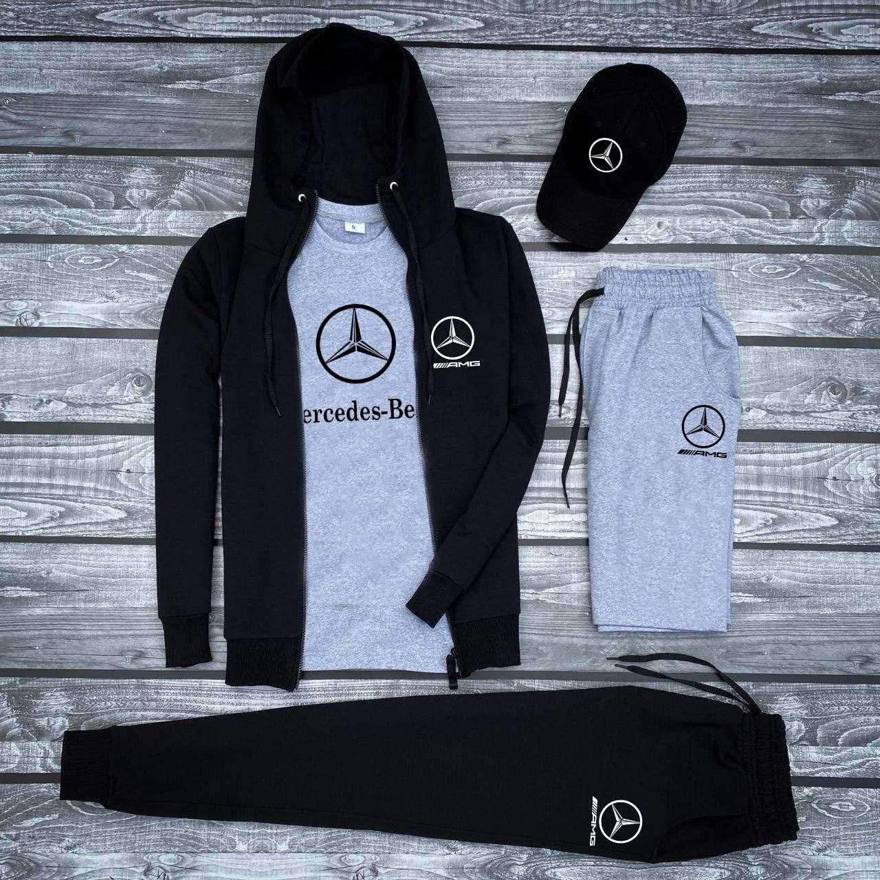 Mercedes чоловічий мерседес 5в1 набір костюм футболка шорти кепка