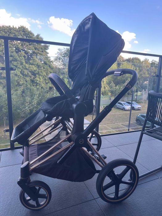 Wózek Cybex Priam 2.0 RoseGold/Black + Fotelik Cloud-Z z bazą obrotową