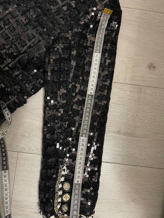Твідовий жакет CHANEL з біркою в паєтку розміру s