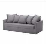 HOLMSUND Sofa 3-osobowa, rozkładana, szara