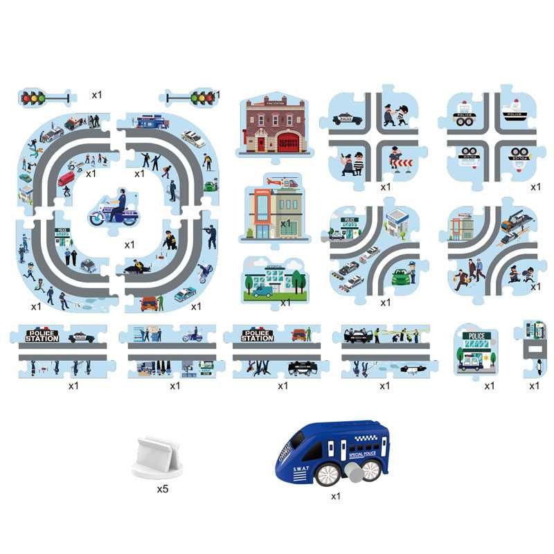 Tor dla samocodów Puzzle 44 elementy, droga dla autek