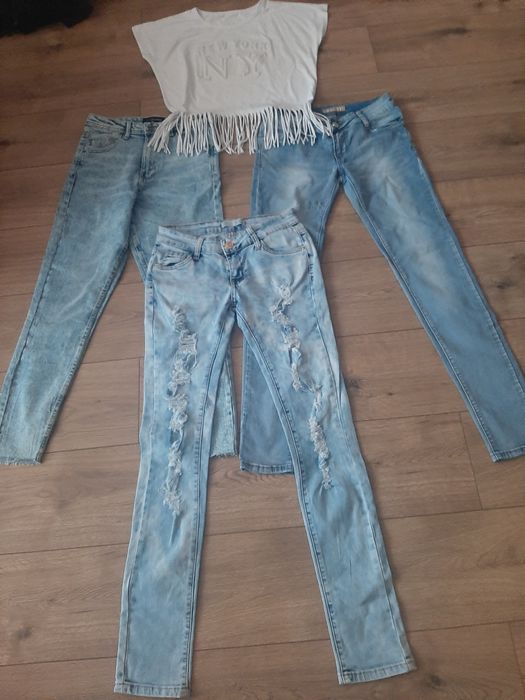 Bluzka  i 3 pary  jeansów