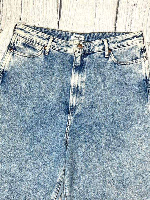 Wrangler Barrel Jeansy Damskie Straight Fit Wysoki Stan Logowane r. W3