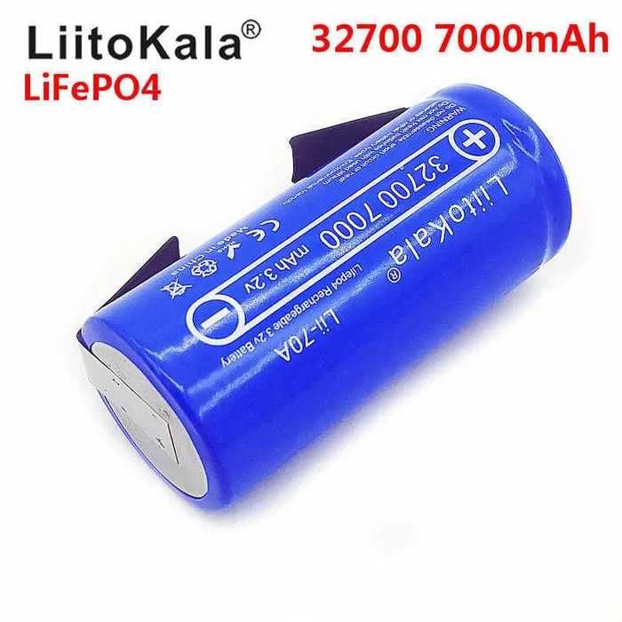 Акумулятор 32700 LiFePO4 Liitokala 70A-N 7000mAh 3.2V 30A під пайку