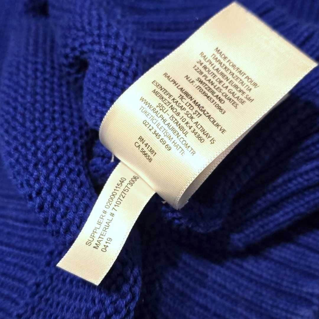 Sweter baweniany męski Polo Ralph Lauren 100% bawełna niebieski 2XL
