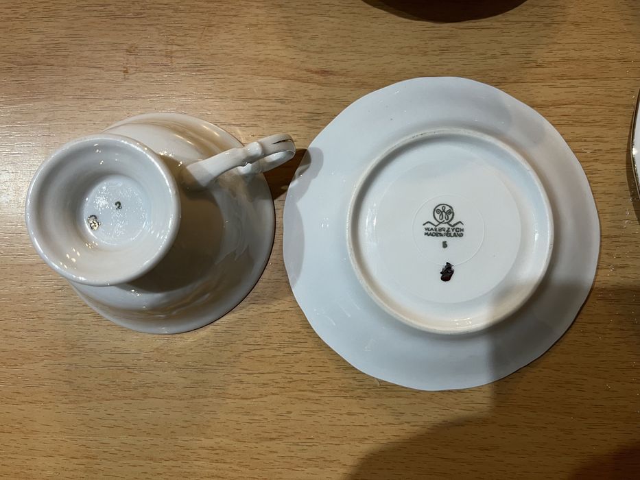 Serwis kawowy ceramiczny Wałbrzych zestaw 7 sztuk herbata porcelana