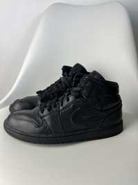 Кроссовки Air Jordan 1 Mid Triple Black розмір 45