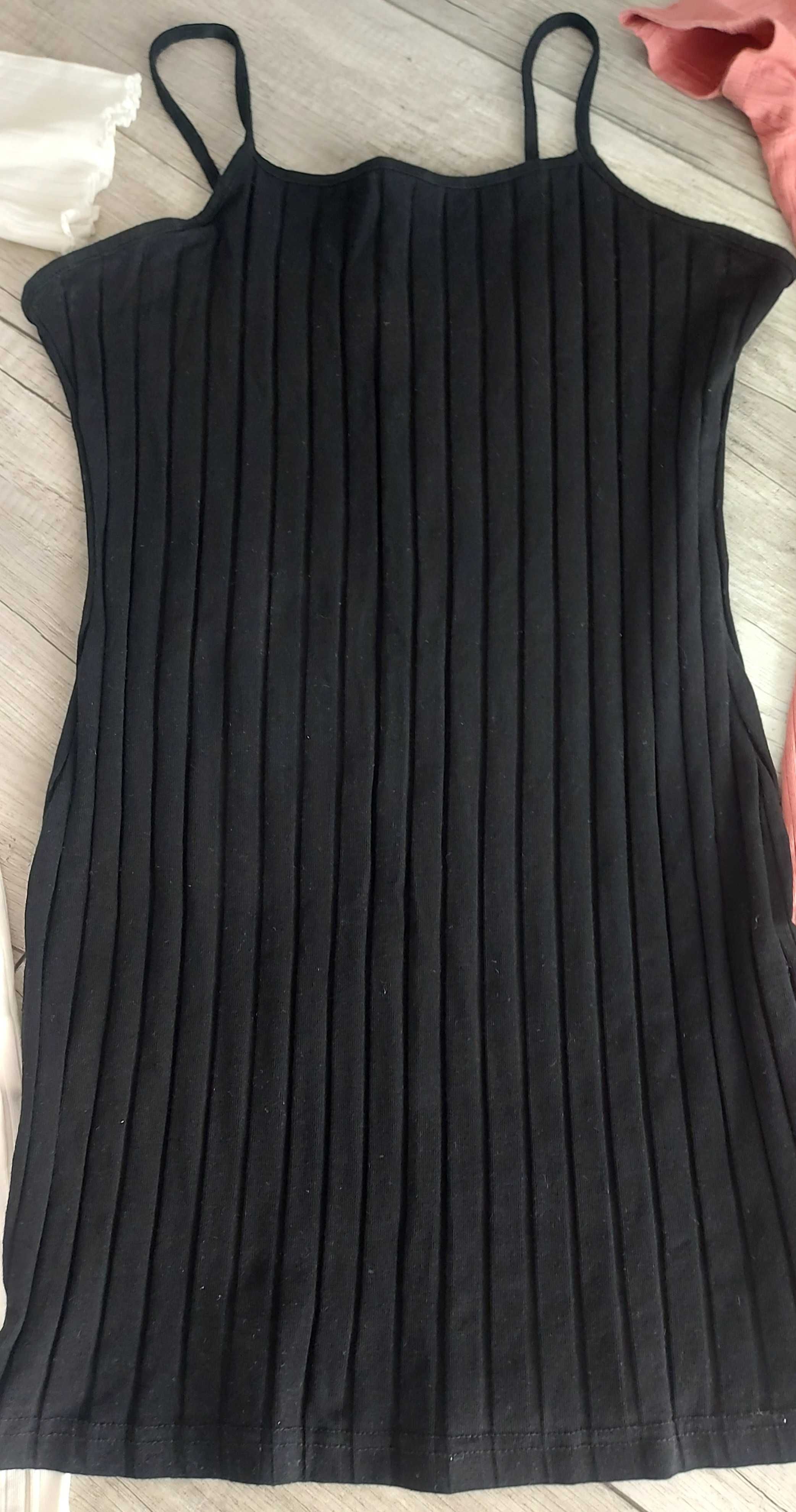 Sukienka prążkowana, mini, 3 sztuki zestaw, rozmiar M