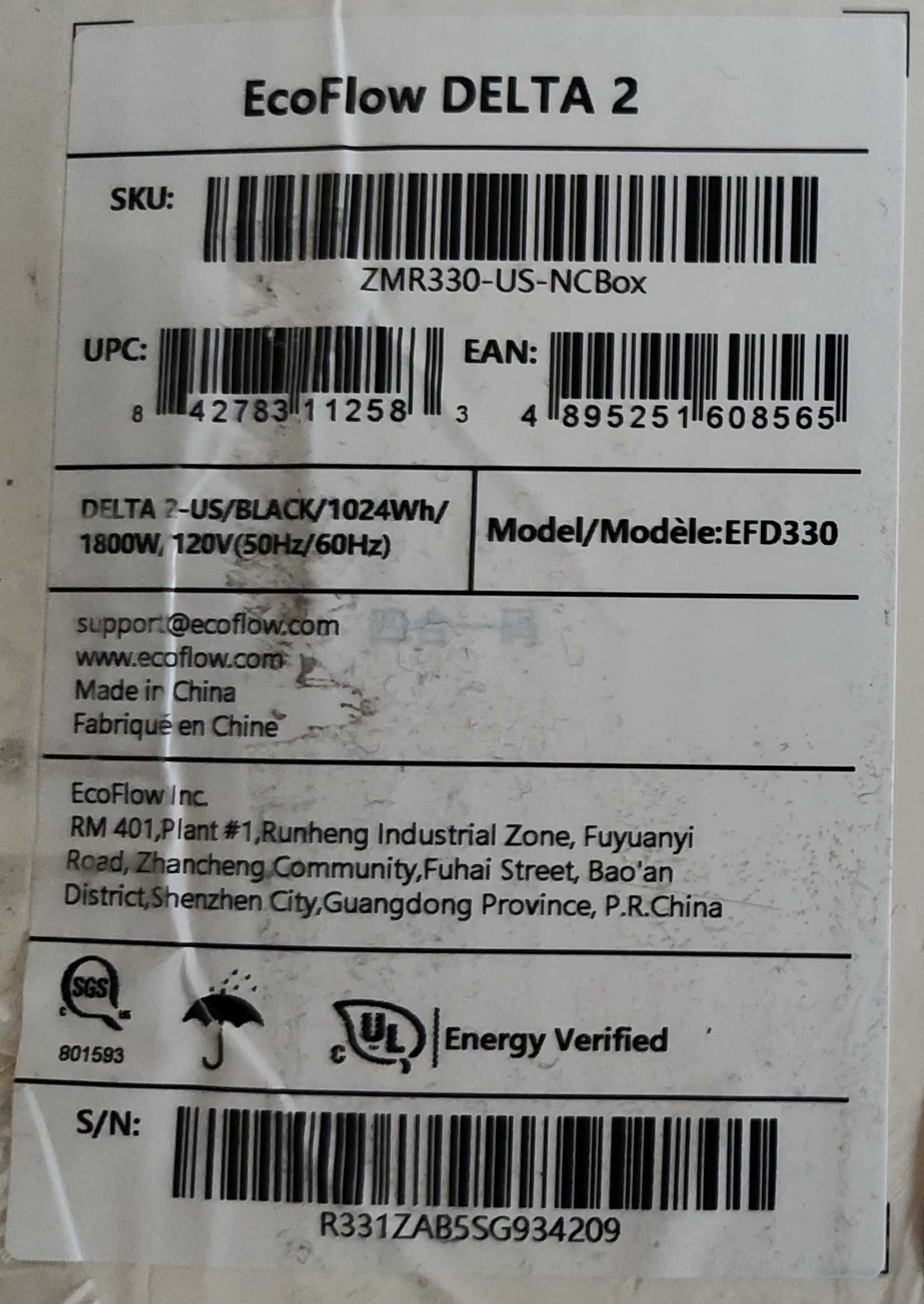 Зарядная станция EcoFlow DELTA 2 1800W  1024Wh LiFePO4 US 110V