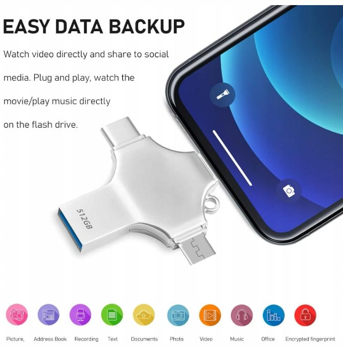 outlet pendrive lumrok pojemność 512 gb usb 3.0 srebrny zapis 80 mb/s