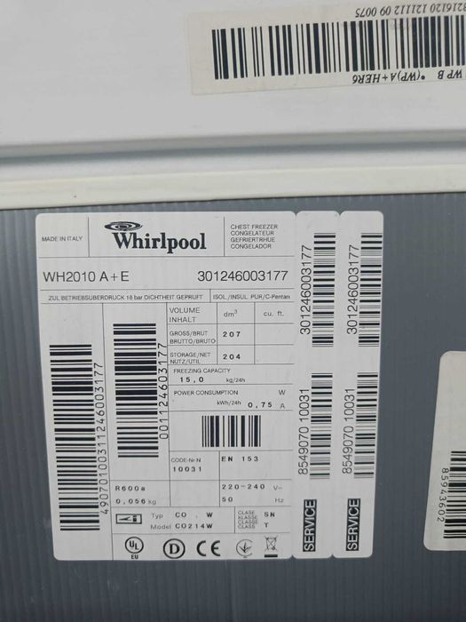 Whirlpool zamrażarka skrzyniowa stan bdb model WH2010 A+E