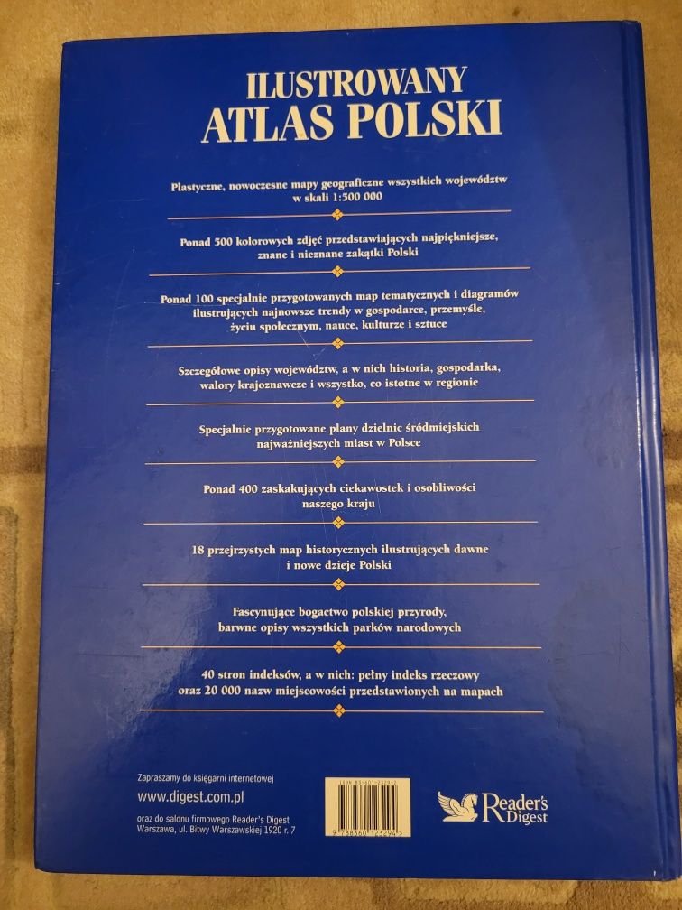Ilustrowany atlas Polski - nasza Ojczyzna - mapy, infor.,  krajobrazy