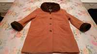 женское пальто оранжевое шерстяное осеннее зимнее, полупальто, куртка