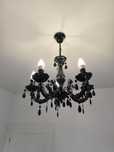 Lampa sufitowa żyrandol 5 punktów światła glamour barokowy czarny
