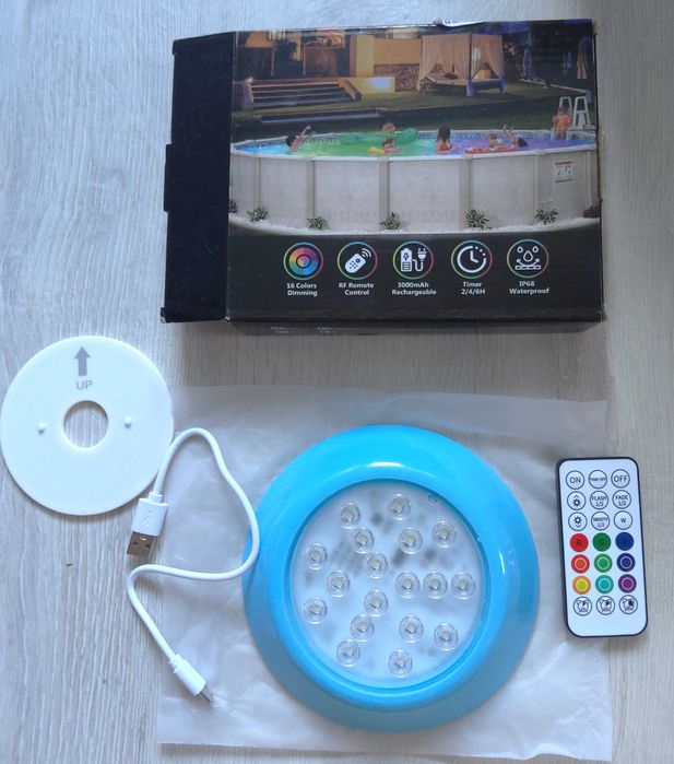 LyLmLe Magnetyczna lampa oświetlenie basenu LED podwodne 15 cm k4