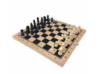 Duże szachy drewniane klasyczne warcaby tryktrak gra 3w1 34 x 34cm