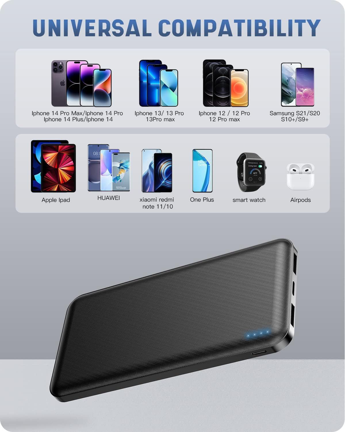 power bank, ultra cienki, lekki powerbank 10 000 mah