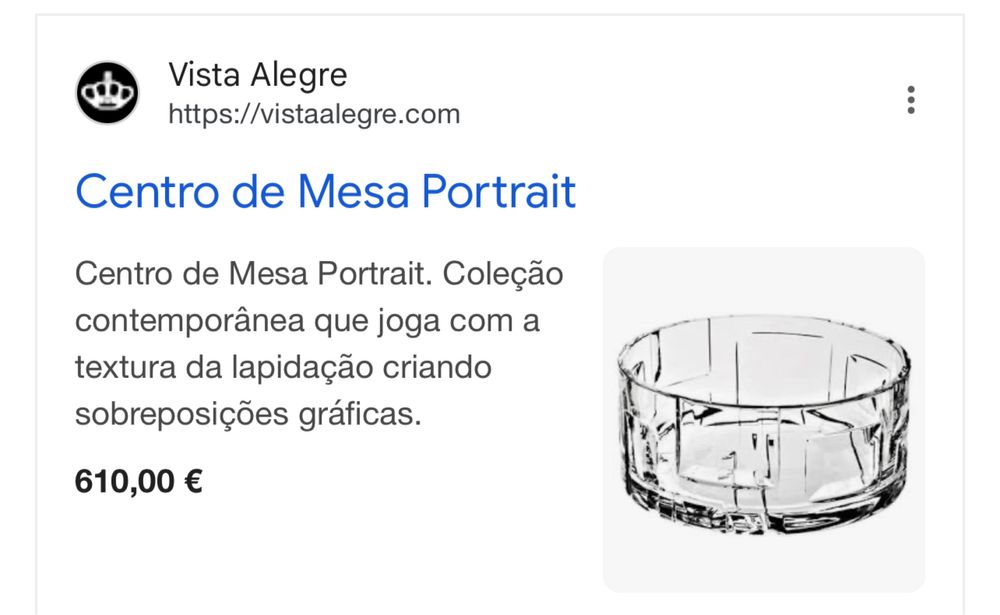 Centro de mesa Vista Alegre/ Atlantis novo