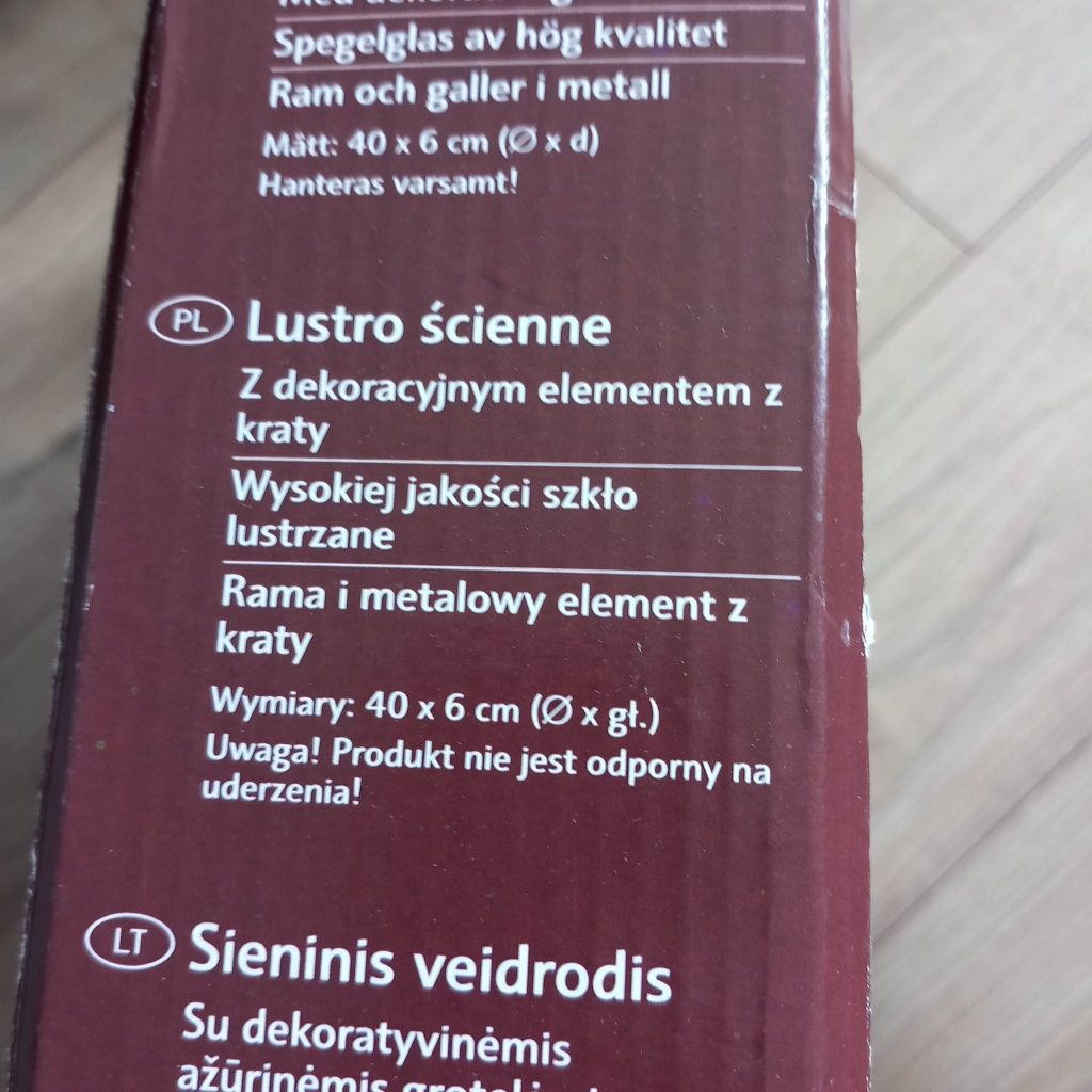 Lustro ścienne średnica 40