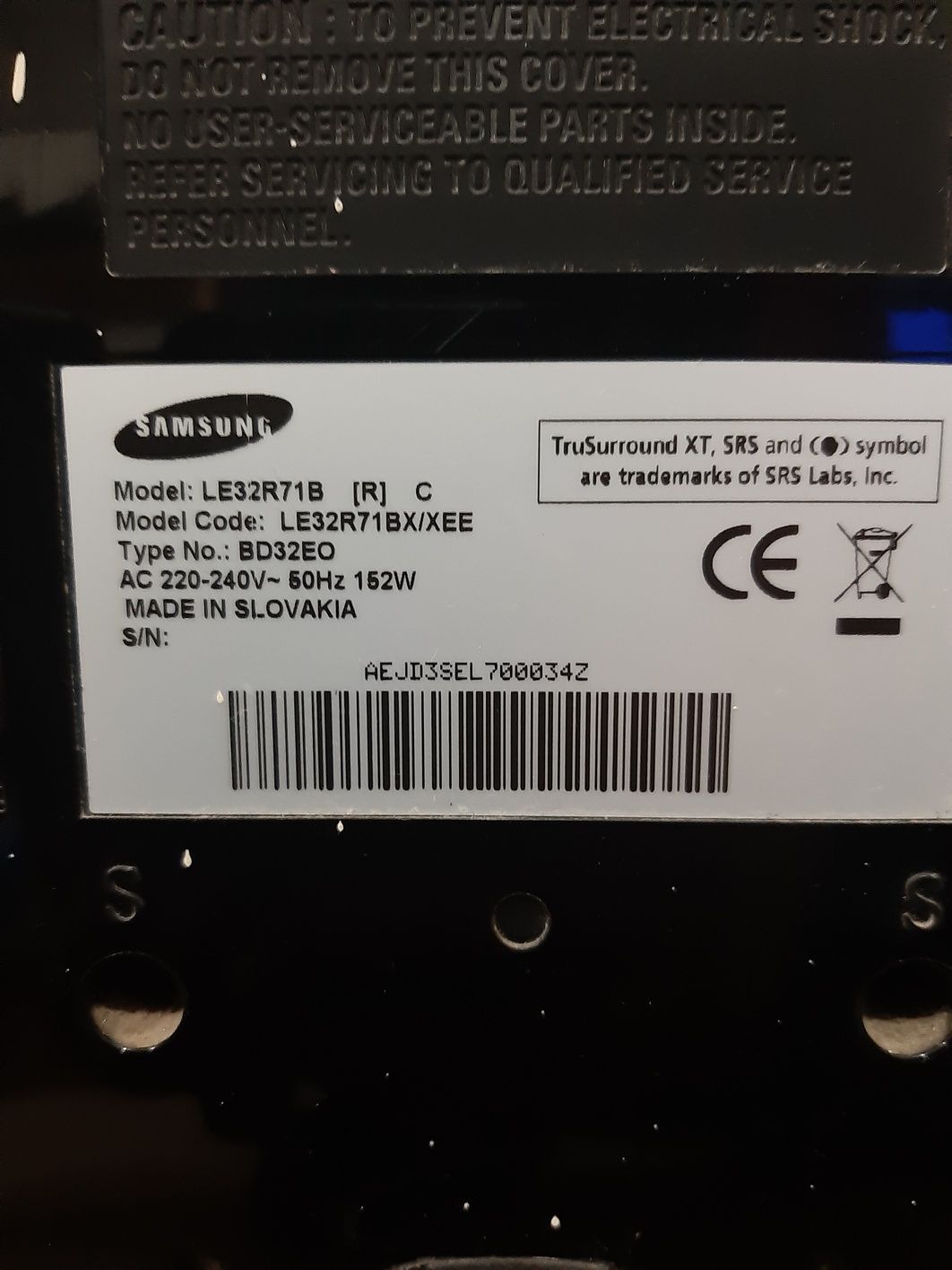 Майн плата  до ТВ Samsung model: LE32R71BX, шассі BN91-01054U