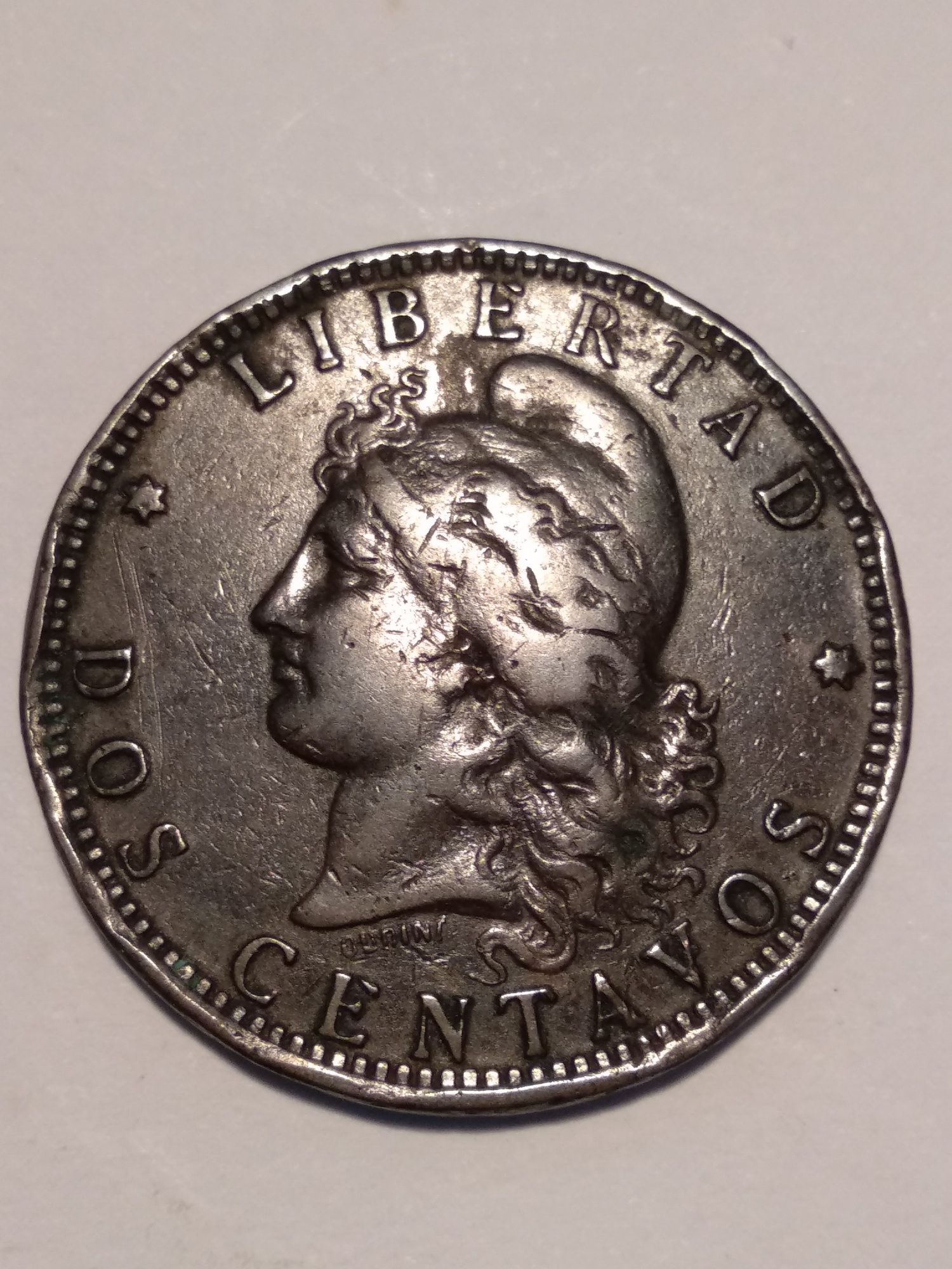 Moeda de 2 Centavos 1896 de Argentina