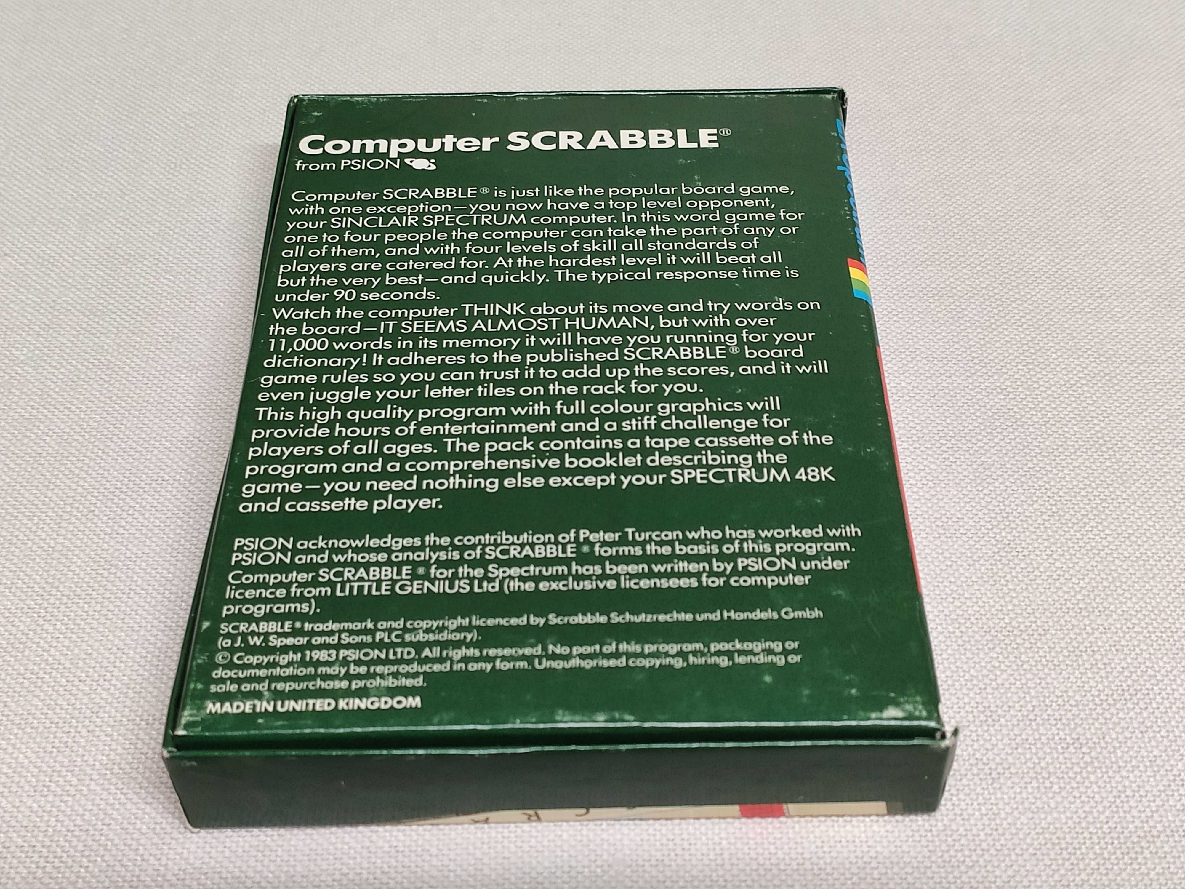 Program Scrabble dla ZX Spectrum Sinclair Box Retro